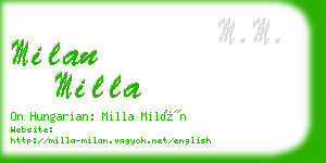 milan milla business card